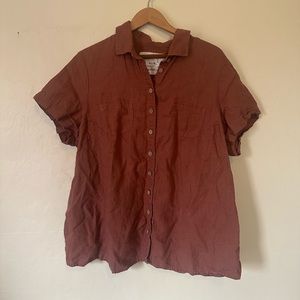 not PERFECT LINEN Dijon Collar Alinen Shirt- XXL